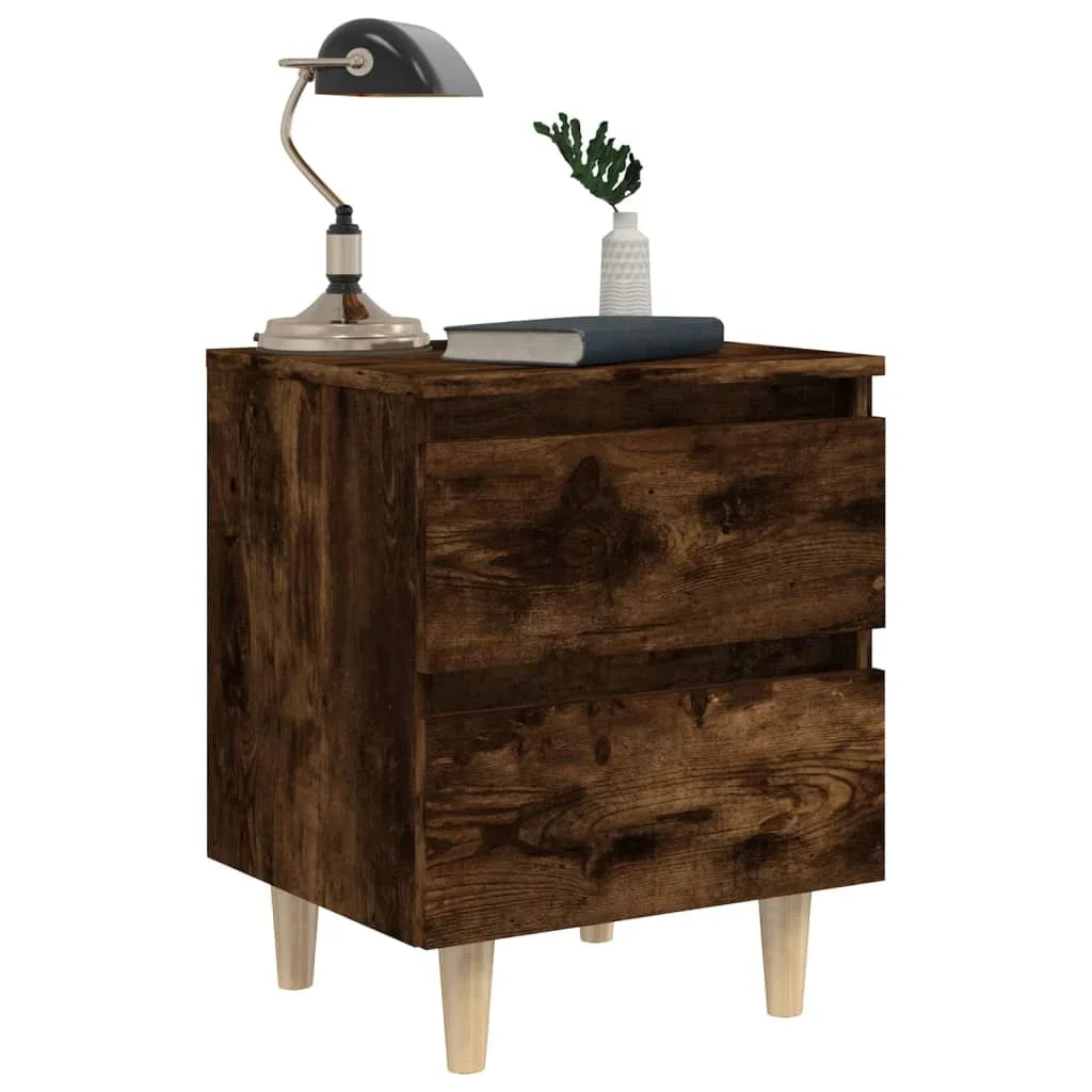 Nachttisch mit Holzbeinen geräucherte Eiche